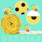 3 Pack 18 Yard Bumble Bee Ribbon Wired Polka Dot Wired Edge Ribbon Bee Vertical Stripe Craft Ribbon Decorative Ribbon for Wrapping, Party Decoration, Hair Bows, Crafting and Sewing